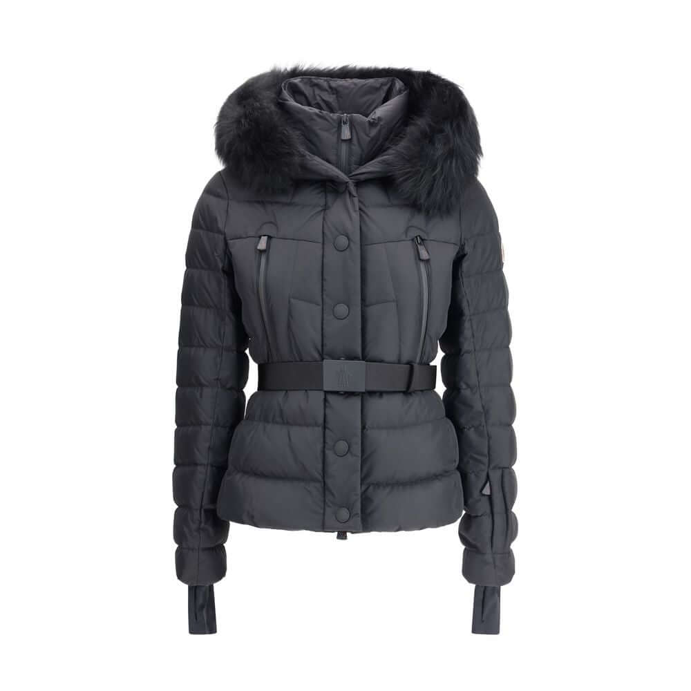 Black Polyamide CoatThe Beverley Down Jacket by Moncler Grenoble is designed for skiing and outdoor activities. Crafted from 2L technical nylon, it ensures breathability and protection, while its down-filled padding provides lightweight warmth. Featuring