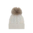 White Fleece Wool BeanieThe beanie Hat by Moncler Grenoble with pon pon is crafted from a premium wool and cashmere blend for warmth and comfort. It features a long-haired sheepskin pom pom and a 3-gauge Aran cable-knit cuff for a rich, detailed texture.