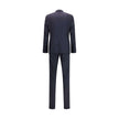 Blue Fleece Wool Two-Piece SuitThe single-breasted wool and cashmere Suit by Prada exemplifies refined tailoring and timeless sophistication. Crafted from a luxurious blend of wool and cashmere, it features a slim fit and meticulous attention to detail. T