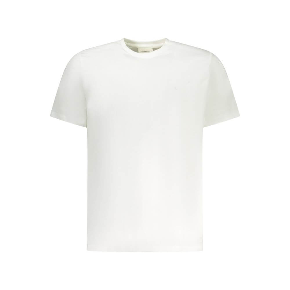 White Cotton Men T-ShirtElevate your style with the undeniable sophistication of Calvin Klein. This white short-sleeved T-shirt brings a touch of class to casualwear, featuring a crew neck and an elegantly embroidered logo that makes a statement. Crafted