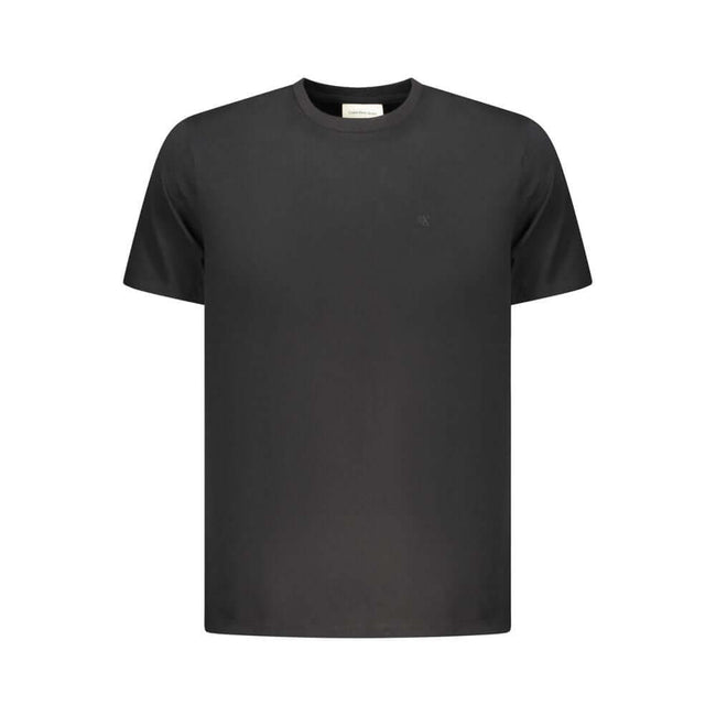 Black Cotton Men T-ShirtStep into the effortless cool of Calvin Klein with this sleek, short-sleeved T-shirt. A true symbol of modern minimalism, this tee boasts bold embroidery that brings the iconic logo to the forefront. Crafted from the finest cotton,