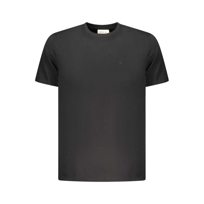 Black Cotton Men T-ShirtStep into the effortless cool of Calvin Klein with this sleek, short-sleeved T-shirt. A true symbol of modern minimalism, this tee boasts bold embroidery that brings the iconic logo to the forefront. Crafted from the finest cotton,