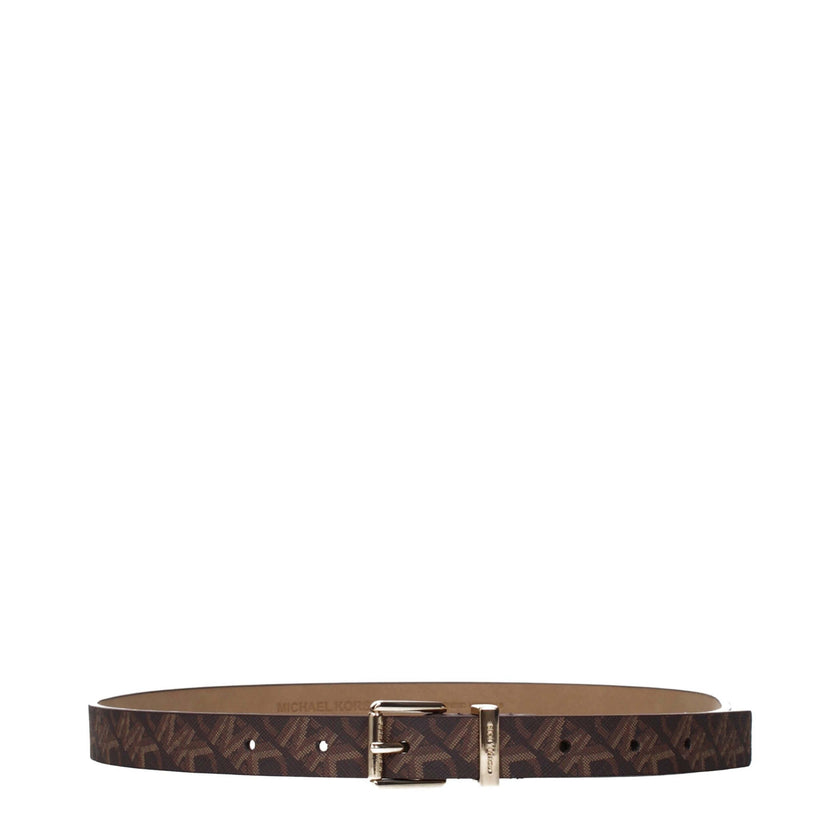 Brown Fabric Regular BeltDescription: The product with MPN 559148205 and code F85090 fabric in brown is a belts designed by Michael Kors. It has features like logo. Additional Info: Color details: Gold Belt height: 2 cm Closing type: Buckle Closure MPN: 5