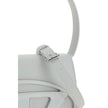 White Calf Leather Bos Taurus Shoulder BagThe 1DR Shoulder Bag by Diesel is made of mirrored leather with a flat shoulder strap. It has a front magnetic closure and the brand’s embossed Oval-D logo. Inside is a welt pocket to keep items in order. A modern