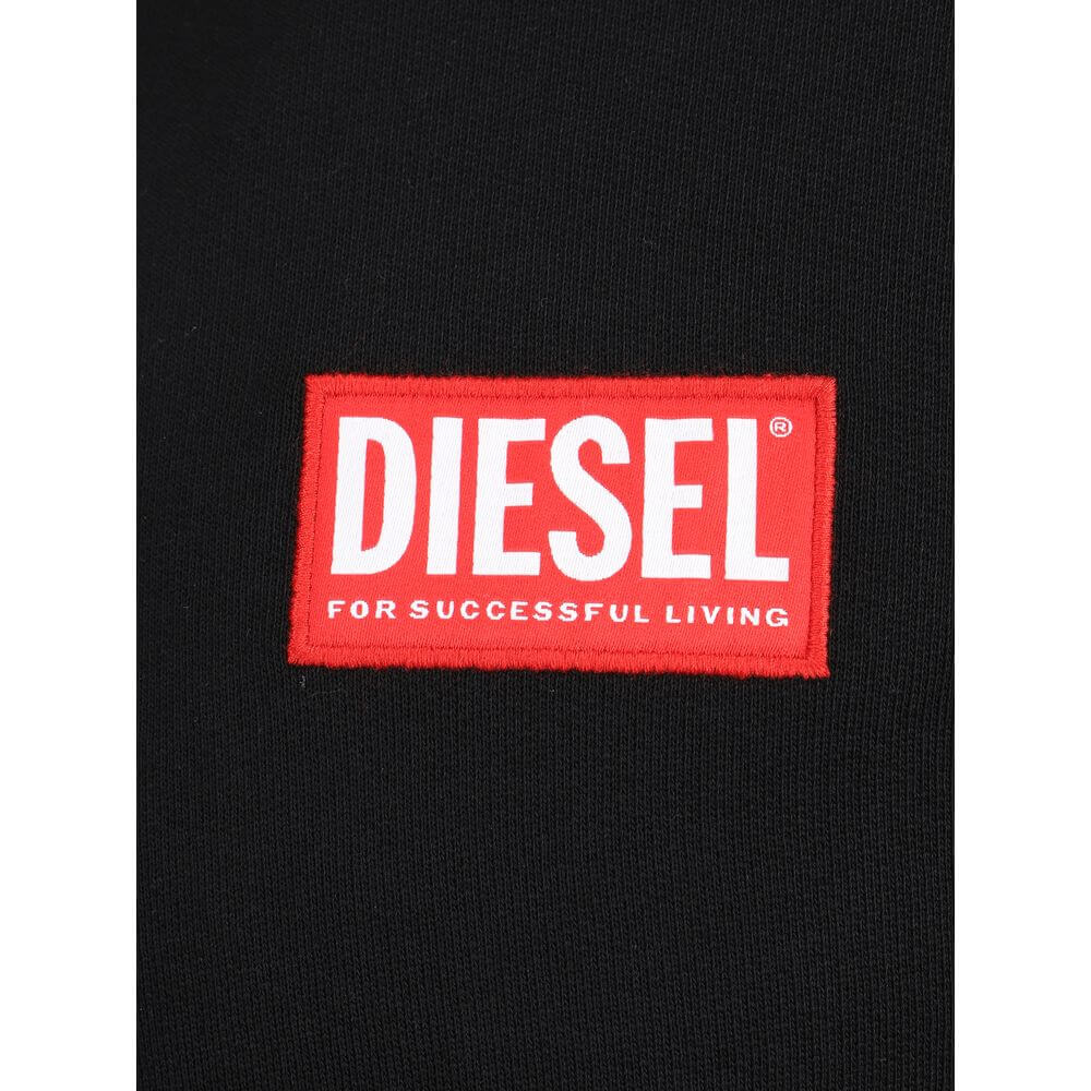 Black Cotton SweatshirtCotton Hoodie by Diesel, features ribbed cuffs, ribbed hem, front kangaroo pocket, iconic brand monogram printed in contrast on front, regular fit. Season: AW25 Composition: 100% Cotton MADE IN INDIABlack Cotton Sweatshirt${tagsDies