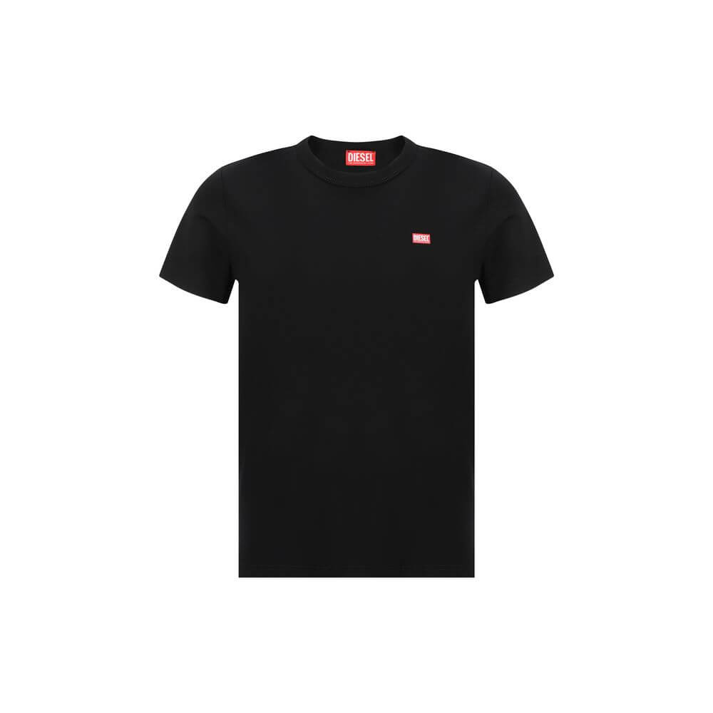 Black Cotton T-ShirtCotton T-Shirt by Diesel, ribbed crew neck, iconic contrasting brand monogram at front, monochrome pattern, regular fit Season: AW25 Composition: GENERAL 100% Cotton MADE IN INDIABlack Cotton T-Shirt${tagsDieselAulae Black Cotton T-Shi