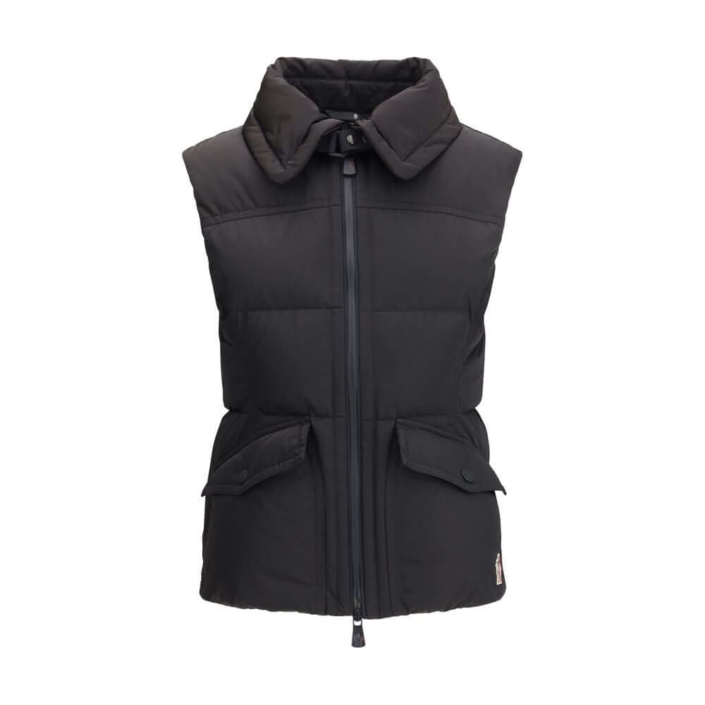 Black Polyester Sleveless JacketThe Hallaine Vest redefines lightness as a form of strength. Its clean lines and structured collar balance practicality with style, while the front pockets add function without breaking the design’s harmony. A piece created