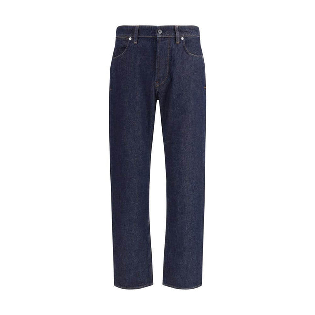 Blue Cotton Cropped JeansThe Stone Island Denim-Rinsed Jeans offer a refined take on a wardrobe essential, featuring a dark wash and distinctive contrast stitching. Crafted from durable denim, they include a regular waist with belt loops, button fastening