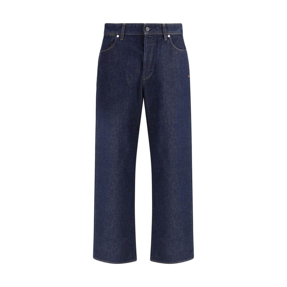 Blue Cotton Straight-Leg JeansThe Stone Island Denim-Rinsed Jeans are a timeless essential. Designed with a button closure, belt loops, and a classic 5-pocket construction, they feature contrast stitching, a straight hem, and a logo patch at the back. The