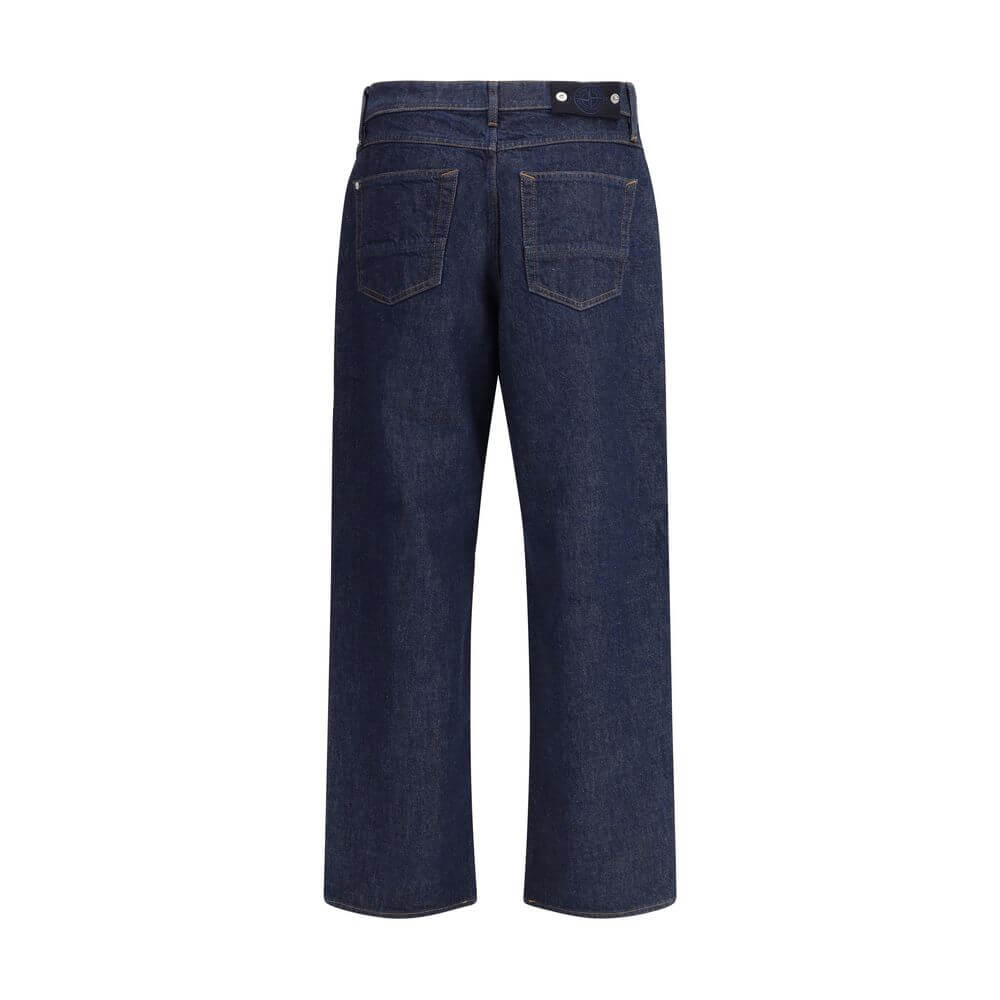 Blue Cotton Straight-Leg JeansThe Stone Island Denim-Rinsed Jeans are a timeless essential. Designed with a button closure, belt loops, and a classic 5-pocket construction, they feature contrast stitching, a straight hem, and a logo patch at the back. The