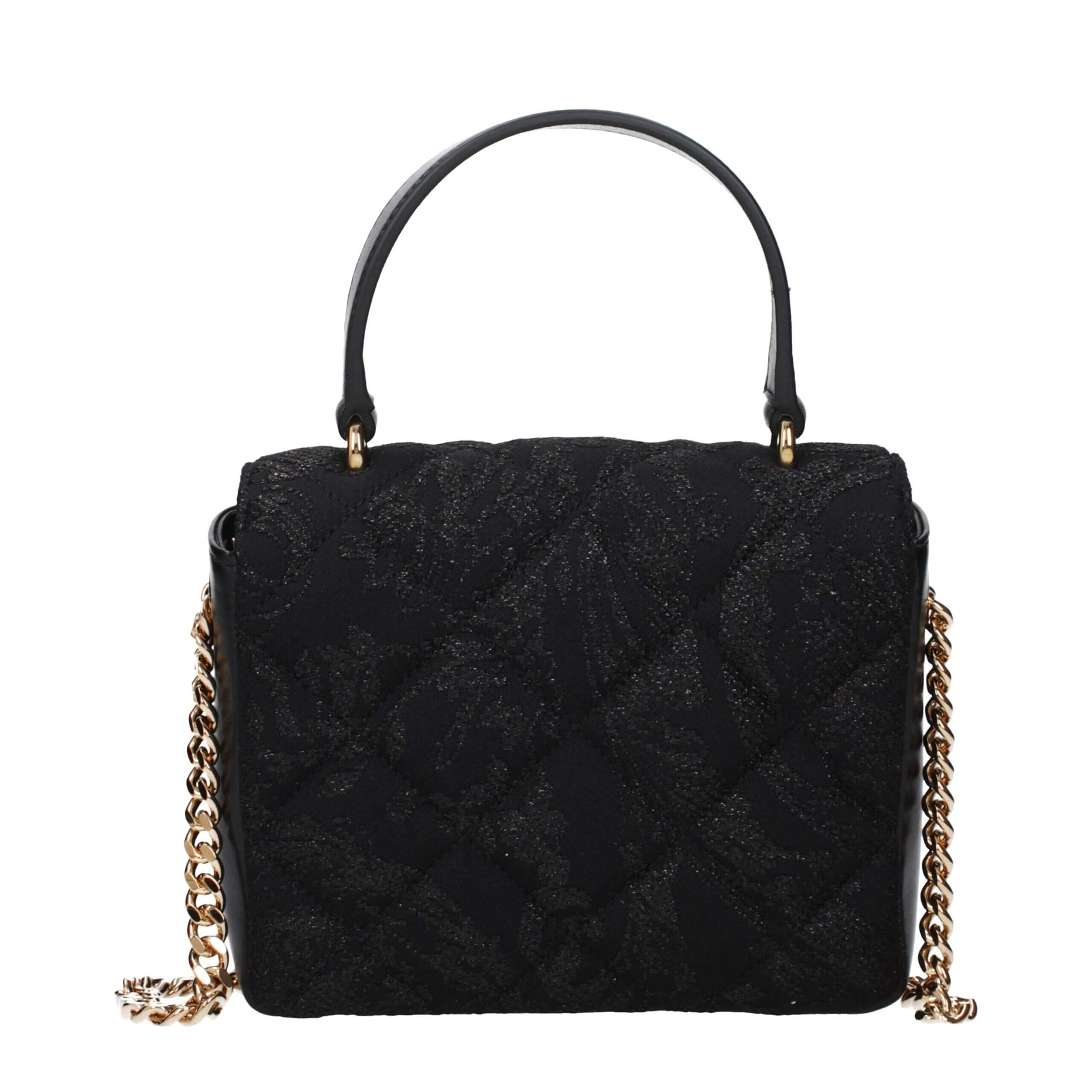 Black Fabric HandbagDescription: The product with MPN 10207061A157191B00V and code F85131 fabric in black is a handbags designed by Versace. It has features like front detail, removable shoulder.Black Fabric Handbag${tagsVersaceAulae Black Fabric Handbag