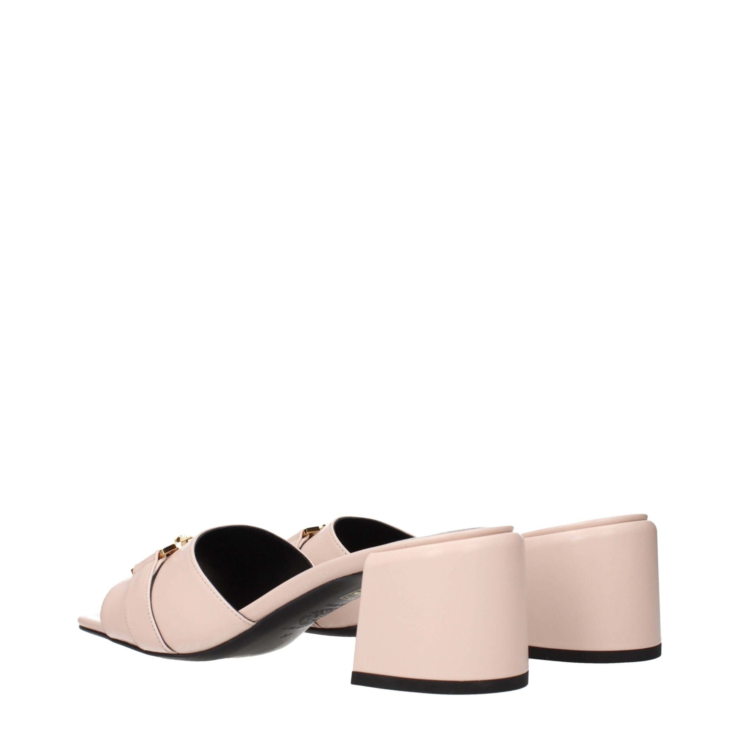 Pink Leather Platform SandalsDescription: The product with MPN 10192251A086631PV4V and code F85133 leather in pink is a sandals designed by Versace. It has features like front detail.Pink Leather Platform Sandals${tagsVersaceAulae Pink Leather Platform Sa