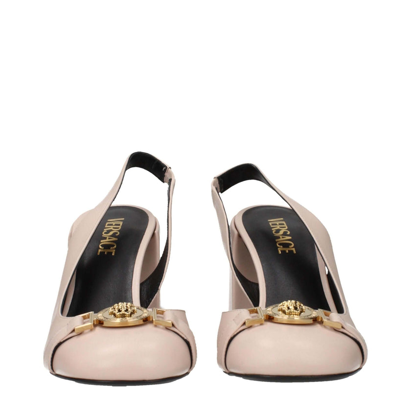 Pink Leather High Heel PumpsDescription: The product with MPN 10146181A086631PV4V and code F85135 leather in pink is a sandals designed by Versace. It has features like front detail.Pink Leather High Heel Pumps${tagsVersaceAulae Pink Leather Pumps Versace