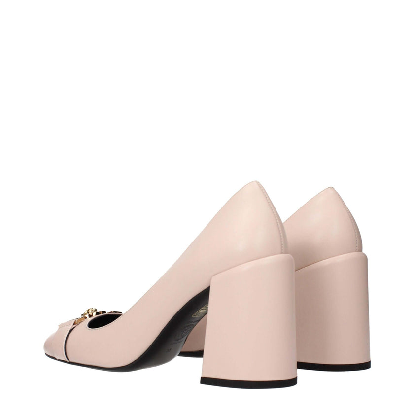 Pink Leather High Heel PumpsDescription: The product with MPN 10146161A086631PV4V and code F85137 leather in pink is a pumps designed by Versace. It has features like front detail.Pink Leather High Heel Pumps${tagsVersaceAulae Pink Leather High Heel Pumps