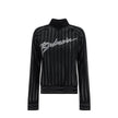 Black Elastane SweatshirtDescription: – Composition: 10% Elastane 90% Polyester – Long sleeves – Ribbed trims – Semi-transparent – Hand wash – Front crystal logo detail – Made in France – Gender: WOMEN –Black Elastane Sweatshirt${tagsBalmainAulae Black El