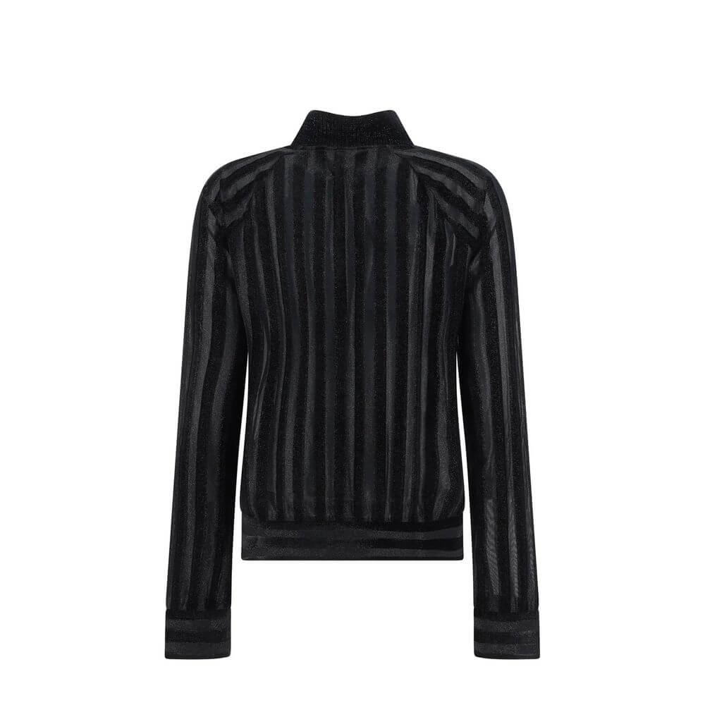 Black Elastane SweatshirtDescription: – Composition: 10% Elastane 90% Polyester – Long sleeves – Ribbed trims – Semi-transparent – Hand wash – Front crystal logo detail – Made in France – Gender: WOMEN –Black Elastane Sweatshirt${tagsBalmainAulae Black El