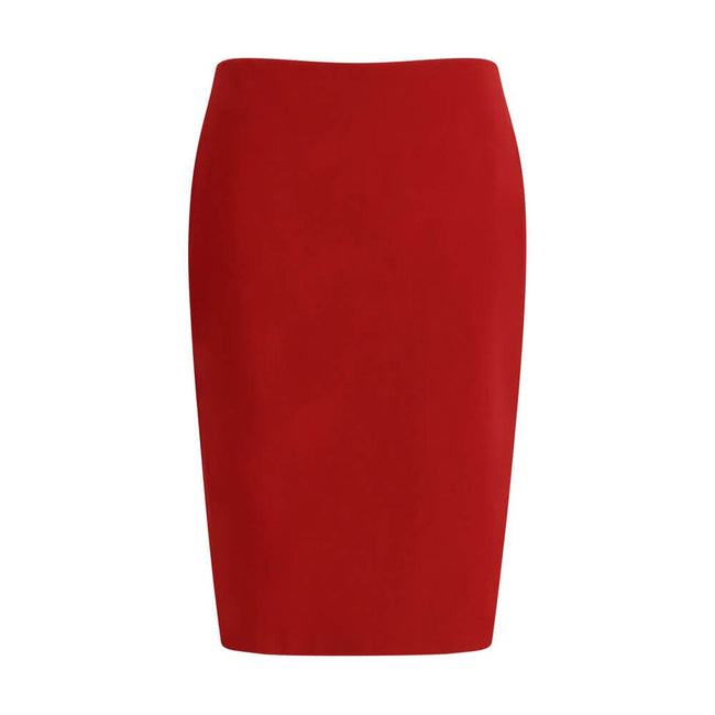 Red Viscose SkirtThe Satin Pencil Skirt by Saint Laurent is a statement of sleek sophistication. Featuring a high waist and fitted silhouette, it elegantly elongates the figure, while the lustrous satin finish adds depth and texture. Ideal for refined eve