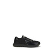 Black Recycled Polyamide Athletic SneakersPrax 01 Sneakers by Prada, made of Re-Nylon and brushed leather, combine contemporary style and innovative materials. Equipped with laces, they feature an enameled triangle logo on the upper and screen-printed Pra