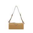 Beige Calf Leather Bos Taurus Shoulder BagPrada’s Leather Shoulder Bag is an elegant and versatile accessory, ideal for completing any look with a touch of understated luxury. The grained leather design lends a refined and durable texture, while the adjus