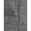 Gray Fleece Wool ClothingThe wool and cotton tweed Blouson Jacket by Fendi with a check pattern reinterprets the timeless charm of the fabric in a modern, sophisticated way. The cocoon silhouette, both enveloping and contemporary, is defined by wide long