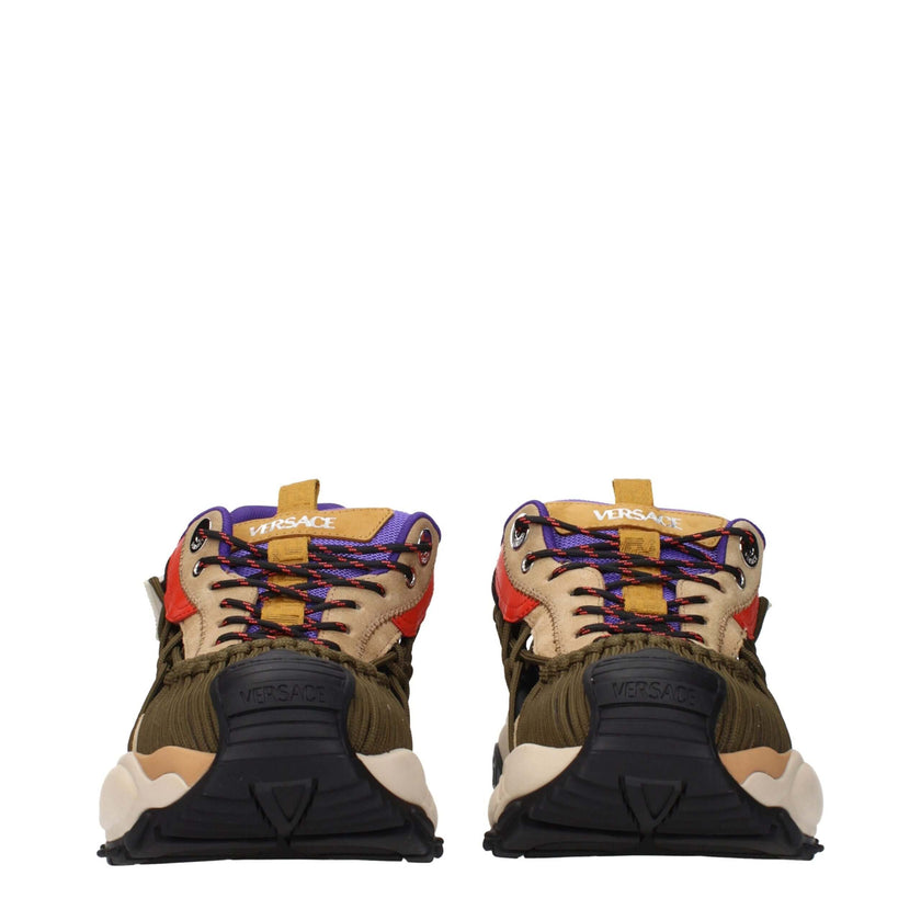 Beige Leather Athletic SneakersDescription: The product with MPN 10167111A126776Y40P and code F84048 suede in beige is a sneakers designed by Versace. It has features like front logo, side logo, back logo. Additional Info: Style: Sporty Glam Closing type: