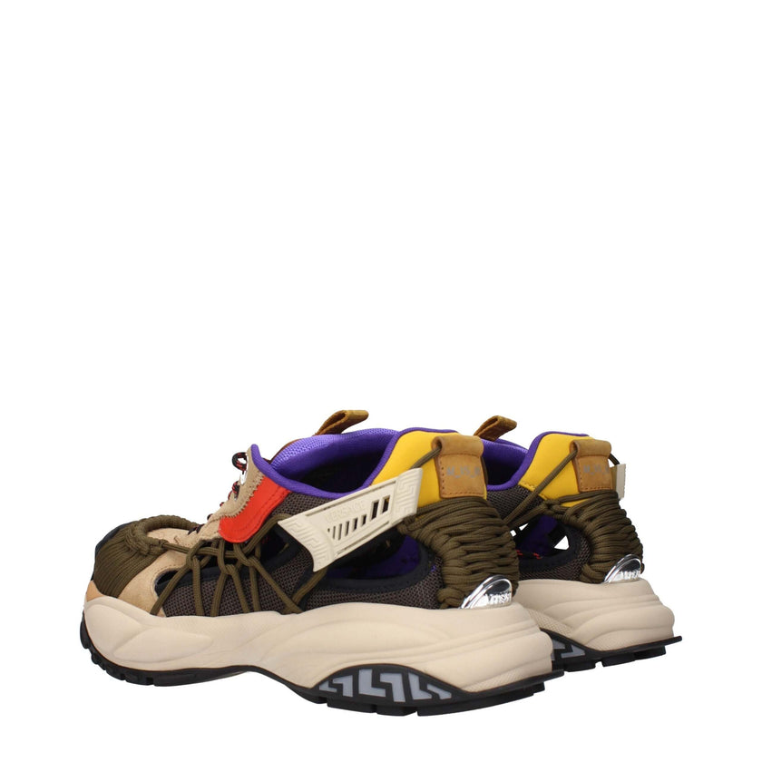 Beige Leather Athletic SneakersDescription: The product with MPN 10167111A126776Y40P and code F84048 suede in beige is a sneakers designed by Versace. It has features like front logo, side logo, back logo. Additional Info: Style: Sporty Glam Closing type: