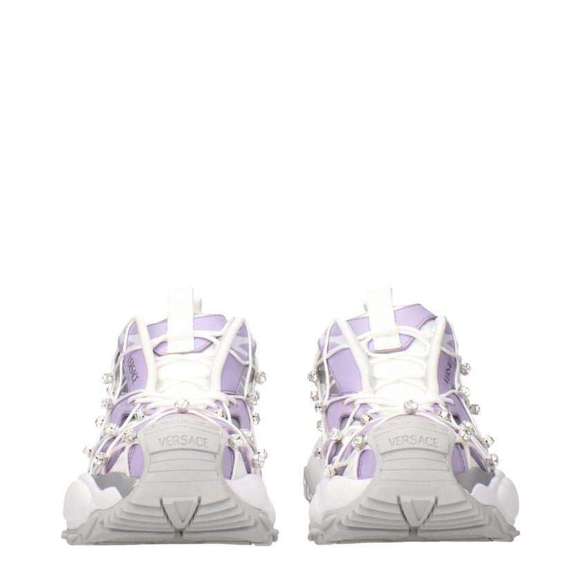 White Fabric Chunky SneakersDescription: The product with MPN 10163801A115082WX30 and code F85151 fabric in white is a sneakers designed by Versace. It has features like front logo, side logo, rhinestone.White Fabric Chunky Sneakers${tagsVersaceAulae Whit