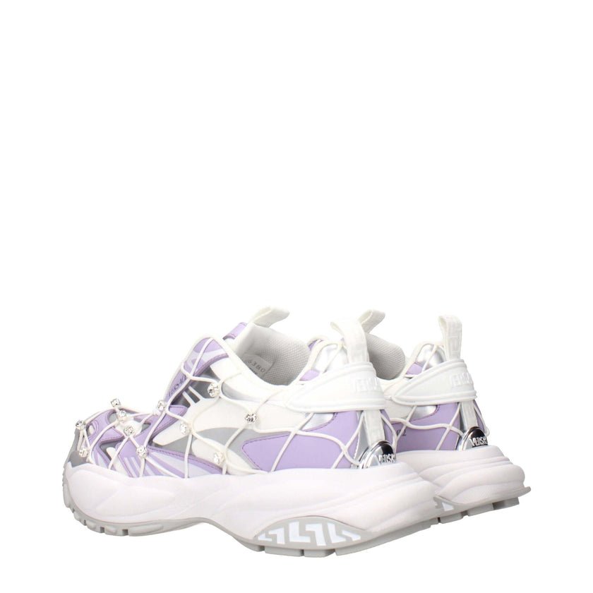 White Fabric Chunky SneakersDescription: The product with MPN 10163801A115082WX30 and code F85151 fabric in white is a sneakers designed by Versace. It has features like front logo, side logo, rhinestone.White Fabric Chunky Sneakers${tagsVersaceAulae Whit