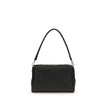 Black Calf Leather Bos Taurus Shoulder BagThe Lui Bag by Fendi features a soft, structured design with a clean, contemporary aesthetic. Crafted from black grained calf leather, it’s enhanced by a long double-slider zip and signature FF metal accents on th