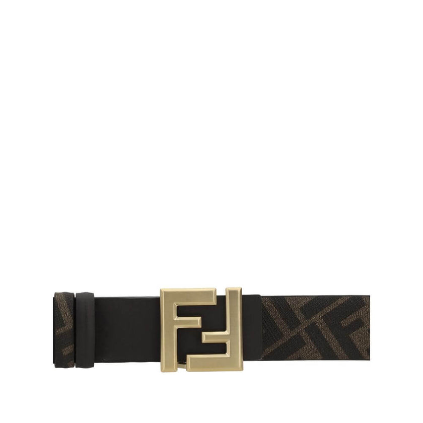 Brown Calf Leather Bos Taurus Regular BeltThe Fendi FF Logo reversible Belt is a versatile and classy accessory. Crafted from smooth leather, it offers two looks in one: on one side, the FF pattern printed with the brand’s iconic logo, while on the other,