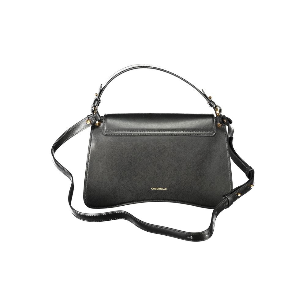 Schwarze Lederhandtasche mit abnehmbarem Griff von Coccinelle