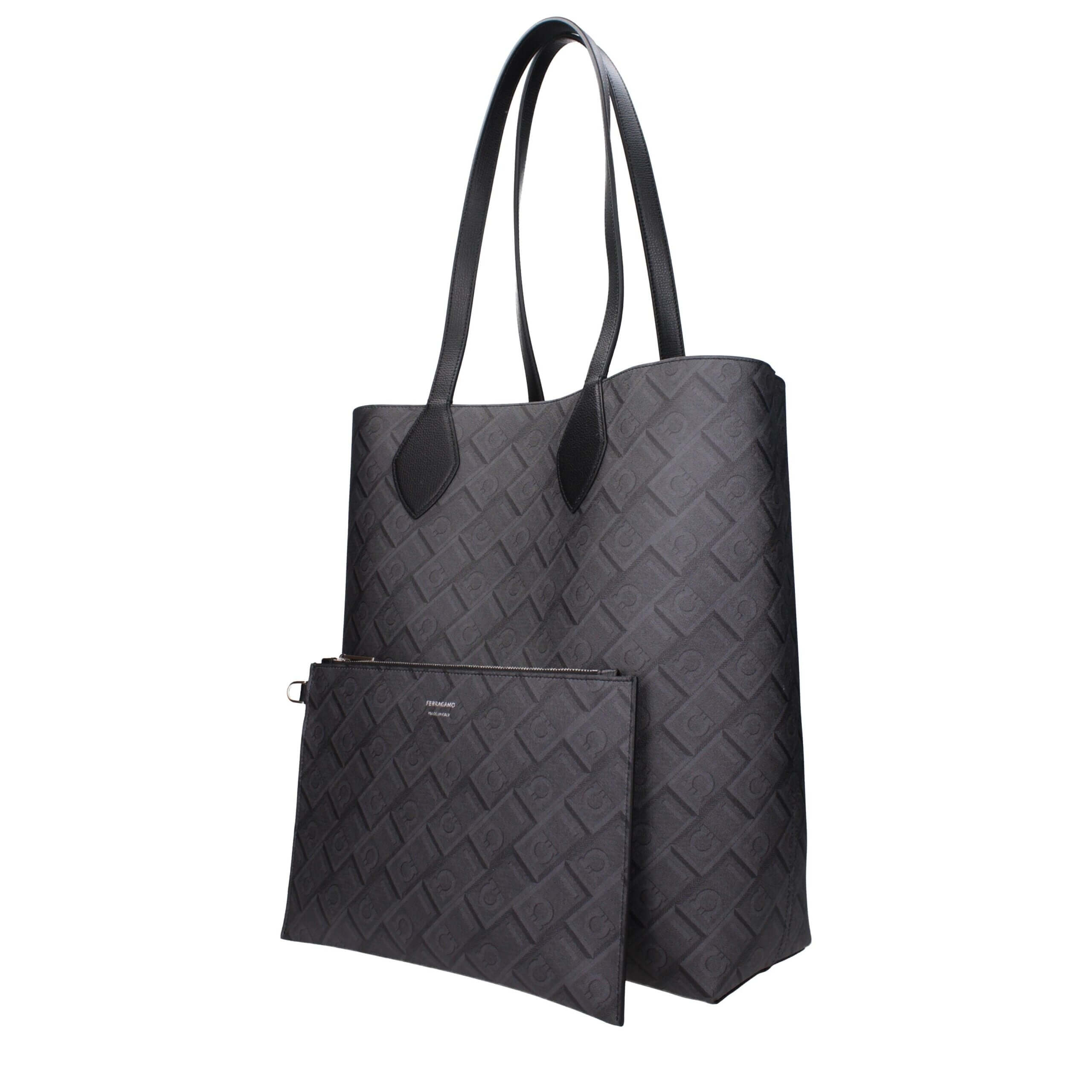 Black Leather Shoulder BagDescription: The product with MPN 2416800779428 and code F84671 leather in black is a shoulder bags designed by Salvatore Ferragamo. It has features like front logo, removable inner clutch, double face, logo, print which can vary