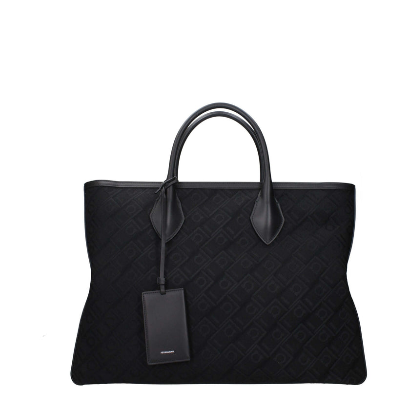 Black Fabric HandbagDescription: The product with MPN 2414100777410 and code F84822 fabric in black is a handbags designed by Salvatore Ferragamo. It has features like front detail, removable details, logo, adjustable shoulder, removable shoulder.Black Fa