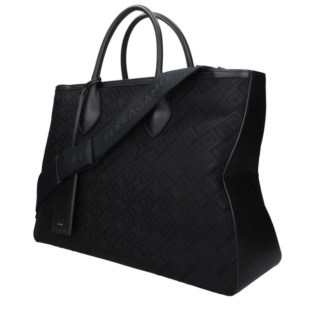Black Fabric HandbagDescription: The product with MPN 2414100777410 and code F84822 fabric in black is a handbags designed by Salvatore Ferragamo. It has features like front detail, removable details, logo, adjustable shoulder, removable shoulder.Black Fa