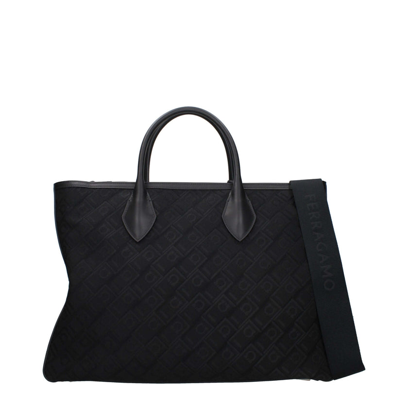 Black Fabric HandbagDescription: The product with MPN 2414100777410 and code F84822 fabric in black is a handbags designed by Salvatore Ferragamo. It has features like front detail, removable details, logo, adjustable shoulder, removable shoulder.Black Fa