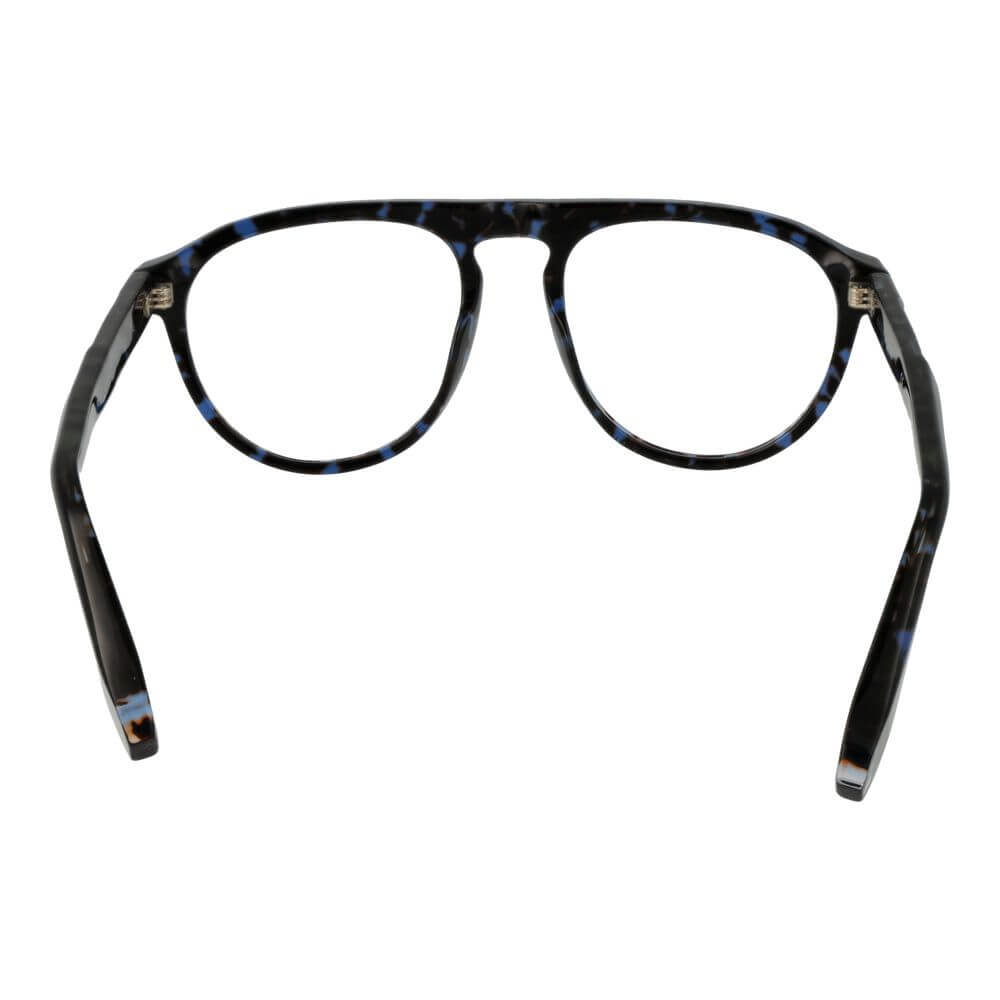 Blue Cellulose Acetate Glasses (Frames)Gender Men Main color Blue Frame color Blue Frame material Cellulose Acetate Rim Style Full-Rim Lenses Color Demo glasses Lenses Material Plastic Lenses Effect No Extra Lenses Height 46 Bridge width 18 Frame width 14