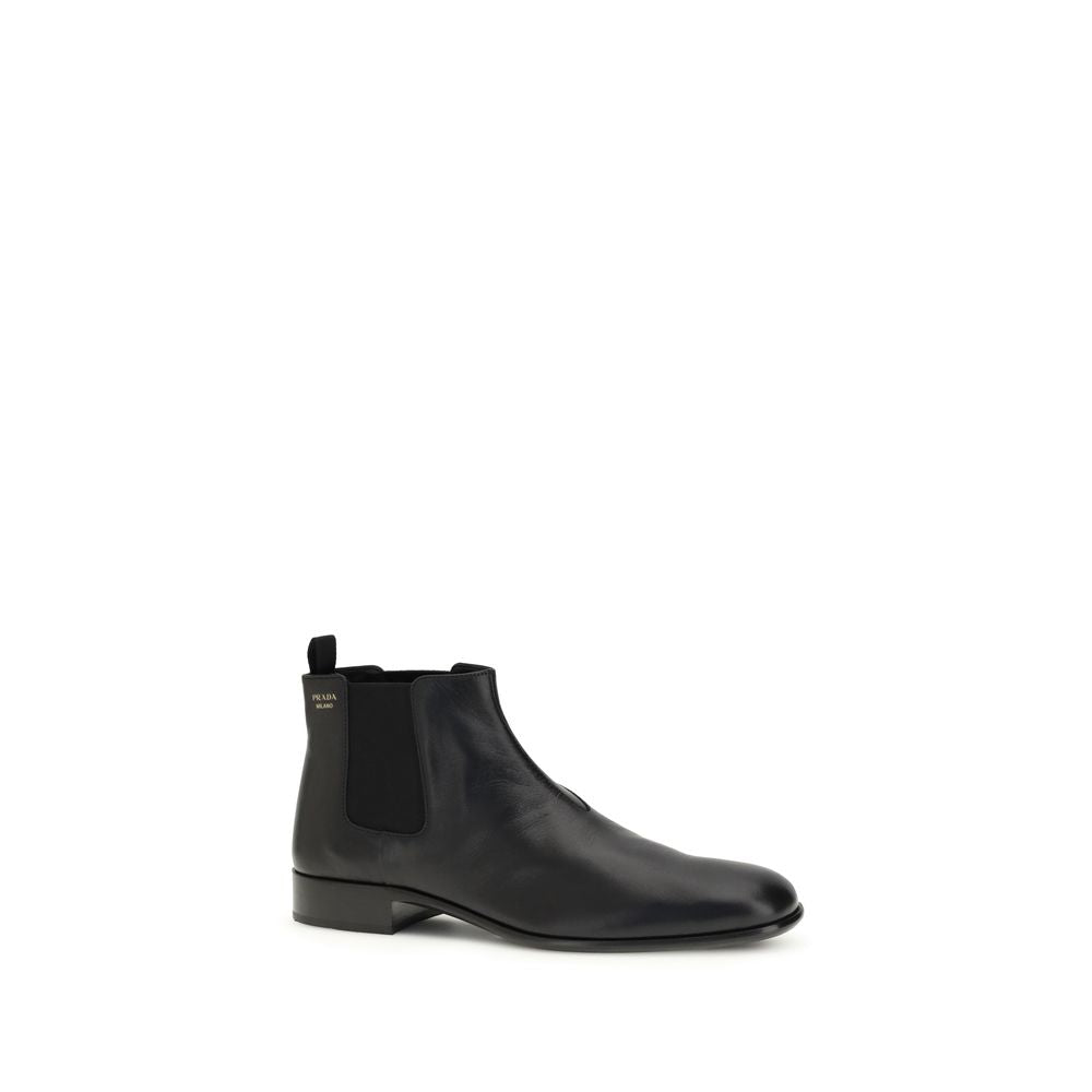 Schwarze Ankle Boots aus Ziegenleder