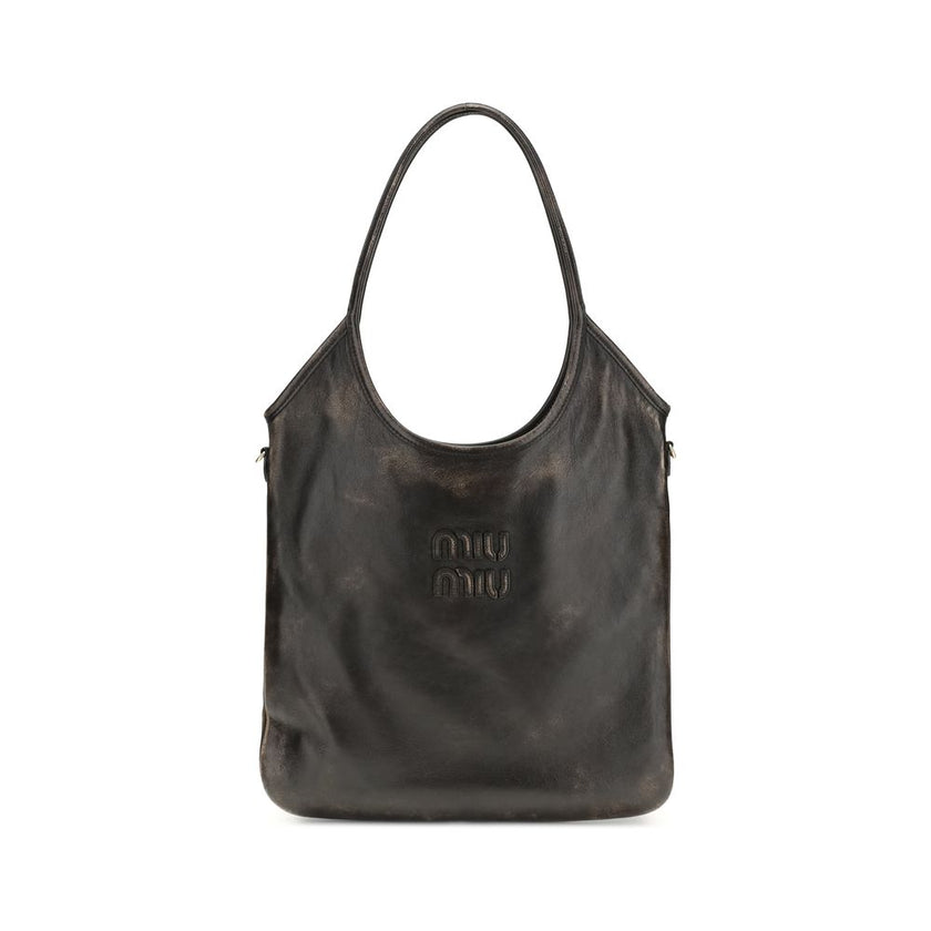 Brown Calf Leather Bos Taurus Shoulder BagIvy Shoulder Bag by Miu Miu made of soft, worn-effect leather features a double flat handle that allows comfortable shoulder carrying .The brand’s logo stands out on the front adding an iconic touch. The unlined i