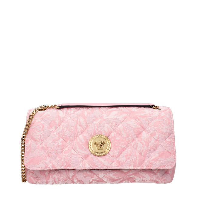 Pink Fabric Shoulder BagDescription: The product with MPN 10133531A159111P56V and code F84027 fabric in pink is a shoulder bags designed by Versace. It has features like front detail.Pink Fabric Shoulder Bag${tagsVersaceAulae Pink Fabric Shoulder Bag Vers