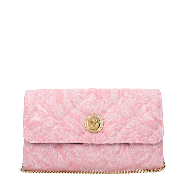 Pink Fabric Clutch BagDescription: The product with MPN DBSI159S1A159111P56V and code F84031 fabric in pink is a clutches designed by Versace. It has features like front detail, divider inner pocket, removable shoulder.Pink Fabric Clutch Bag${tagsVersaceA