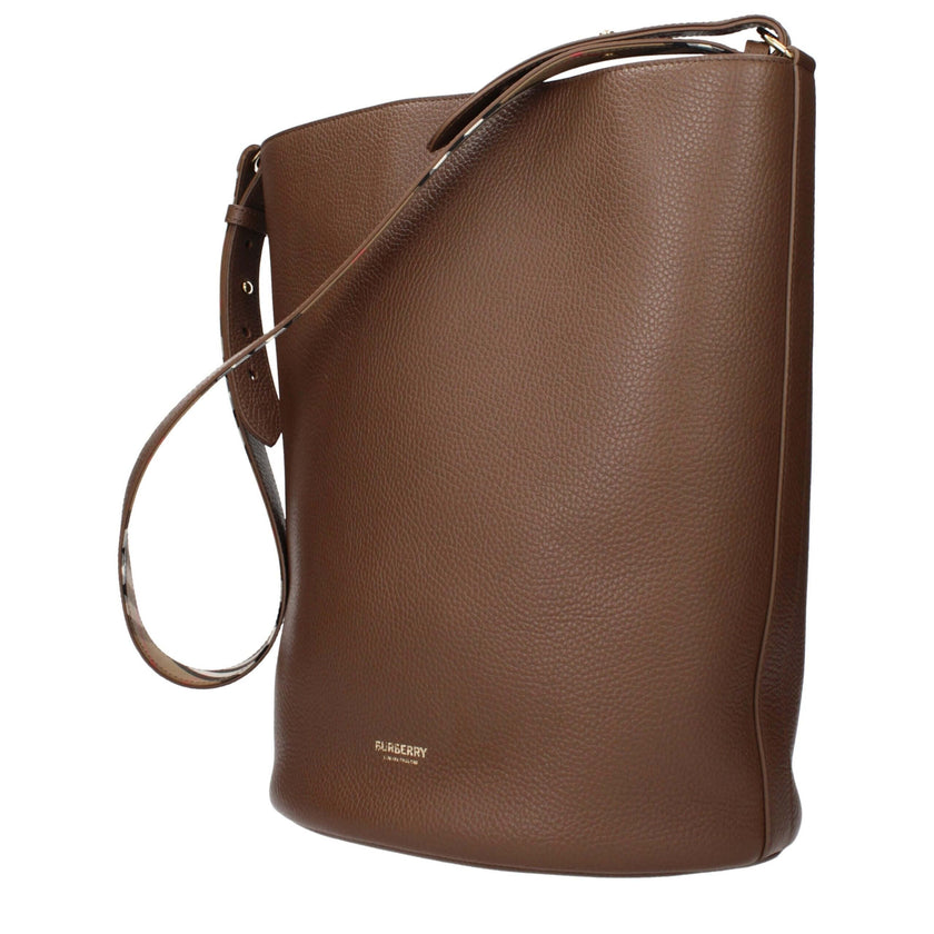 Brown Leather HandbagDescription: The product with MPN 8084585 and code F85148 leather in brown is a handbags designed by Burberry. It has features like front logo, adjustable handle, adjustable shoulder, removable shoulder.Brown Leather Handbag${tagsBurb