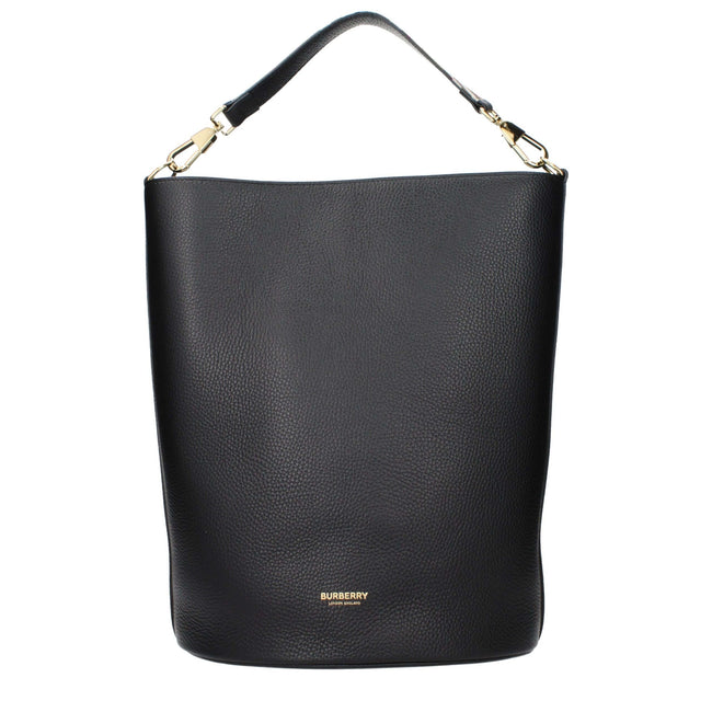 Black Leather HandbagDescription: The product with MPN 8084036 and code F85146 leather in black is a handbags designed by Burberry. It has features like front logo, removable handle, adjustable shoulder, removable shoulder.Black Leather Handbag${tagsBurbe