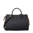 Black Leather HandbagDescription: The product with MPN 8084023 and code F85144 leather in black is a handbags designed by Burberry. It has features like front logo, adjustable shoulder, removable shoulder.Black Leather Handbag${tagsBurberryAulae Black Lea