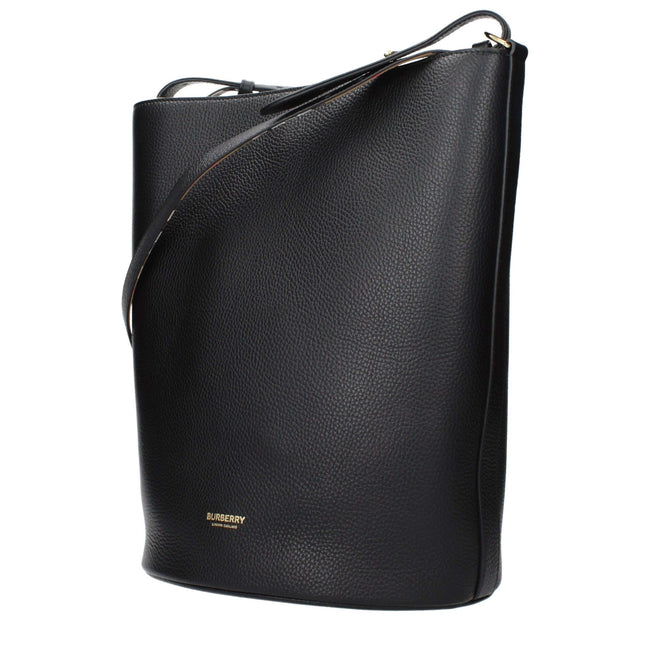 Black Leather HandbagDescription: The product with MPN 8084036 and code F85146 leather in black is a handbags designed by Burberry. It has features like front logo, removable handle, adjustable shoulder, removable shoulder.Black Leather Handbag${tagsBurbe