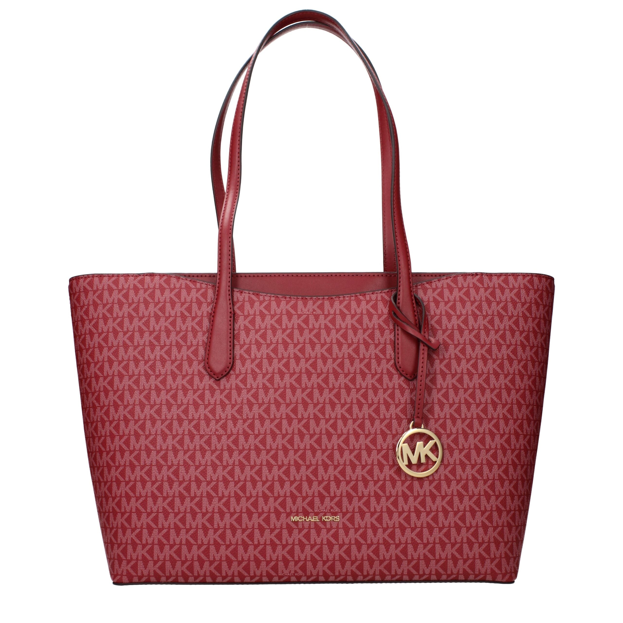 Red Synthetic Shoulder Bag with Logo Detail by Michael Kors