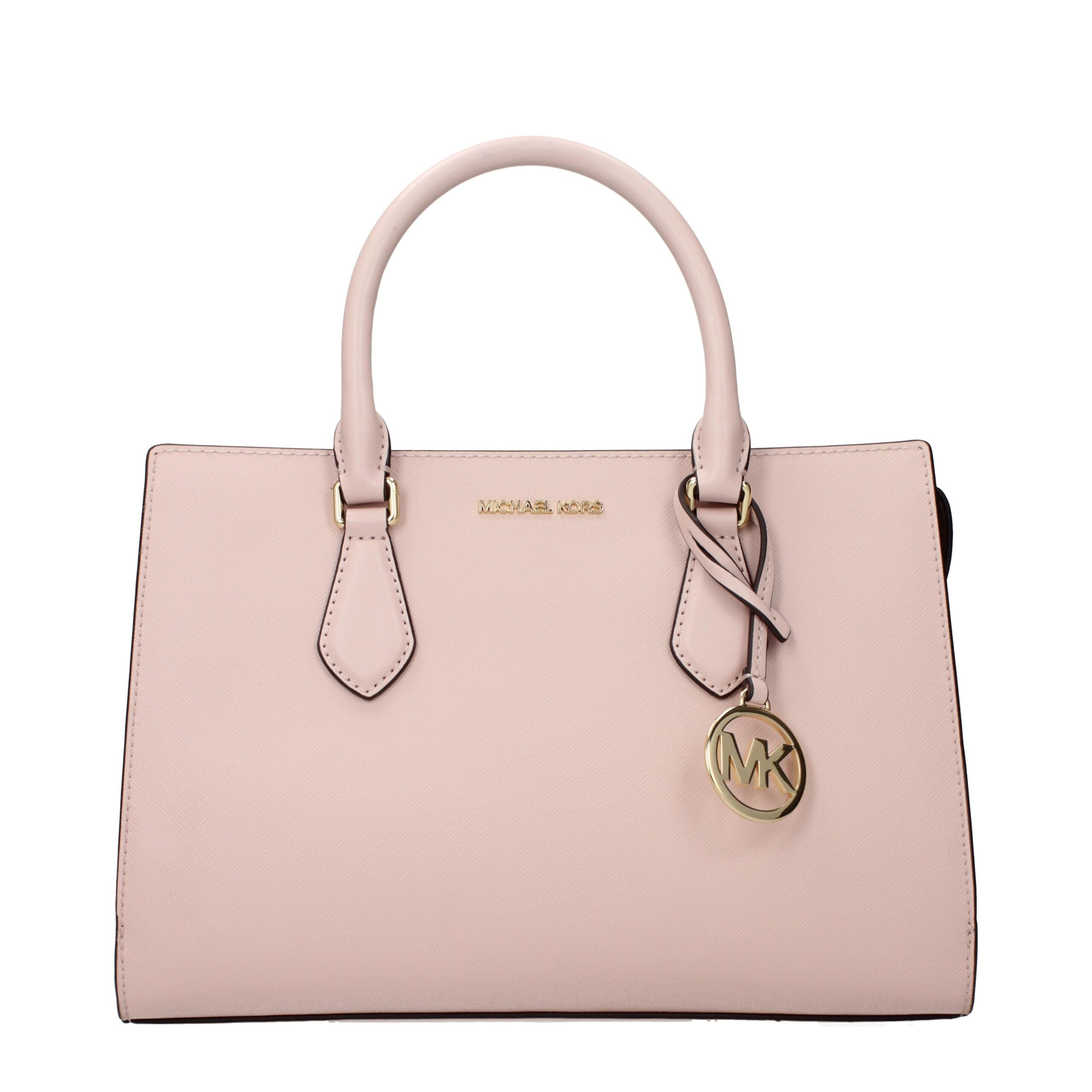 Pink Synthetic Handbag with Adjustable Shoulder Strap by Michael Kors