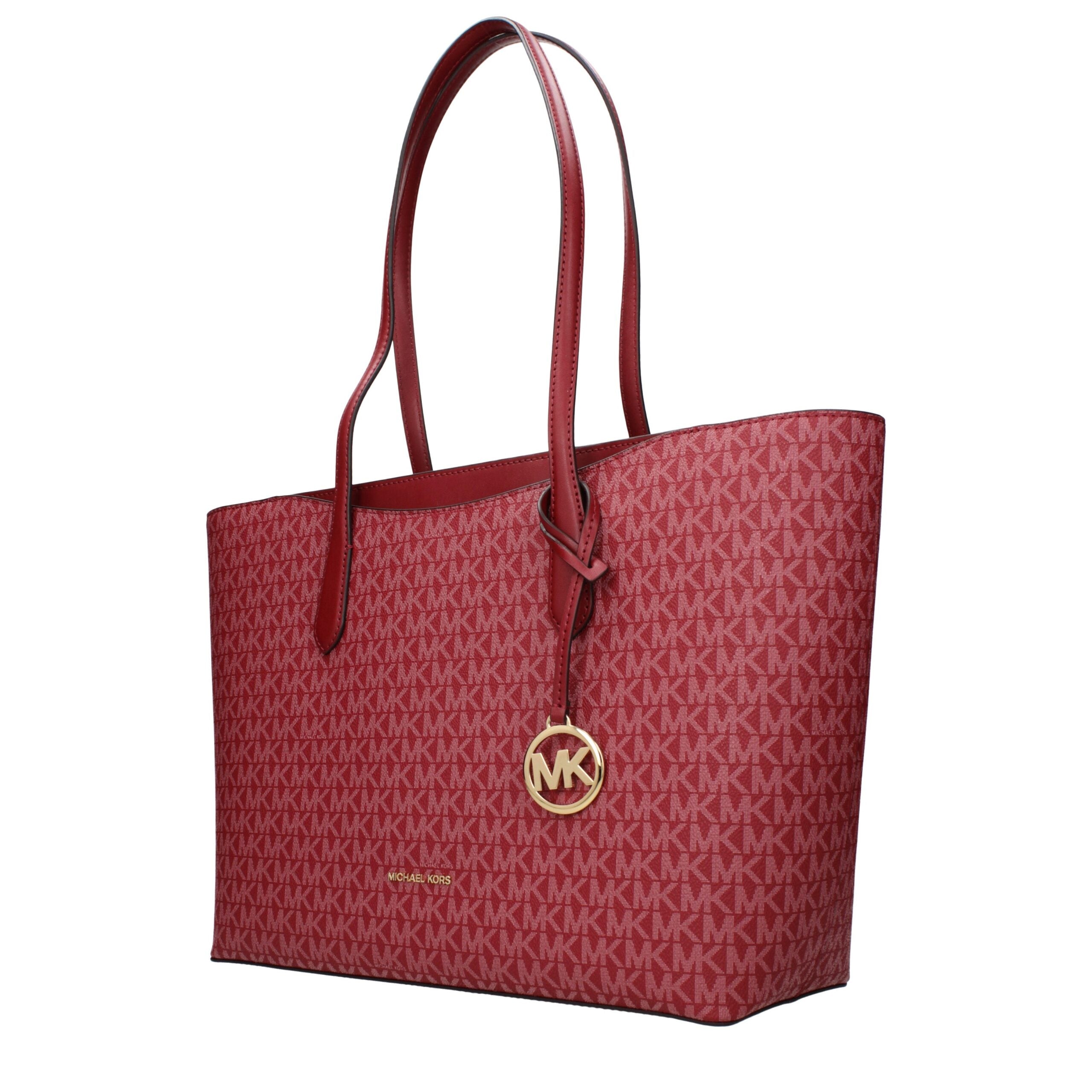 Red Synthetic Shoulder Bag with Logo Detail by Michael Kors