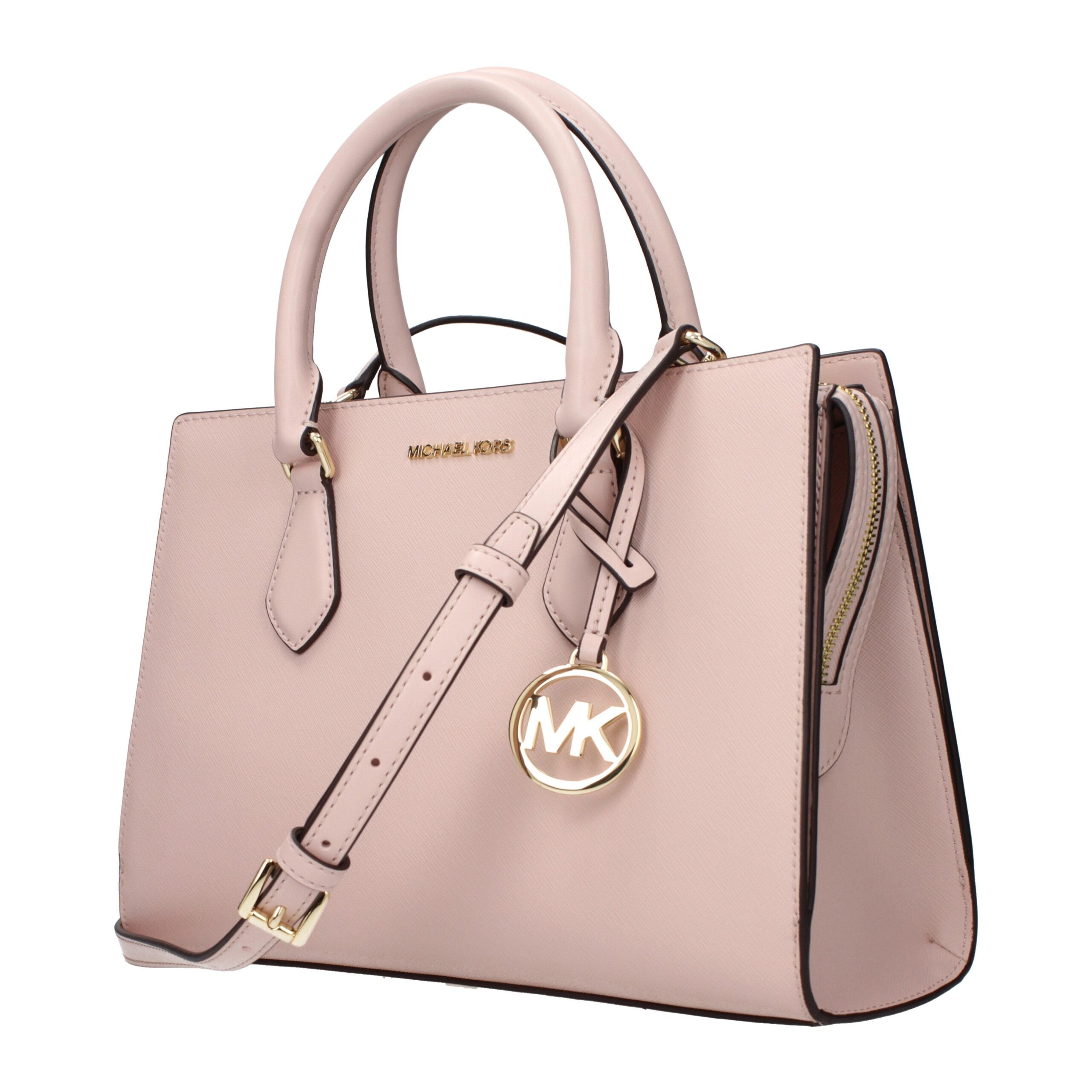 Pink Synthetic Handbag with Adjustable Shoulder Strap by Michael Kors