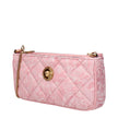 Pink Fabric Crossbody BagDescription: The product with MPN 10155411A159111P56V and code F84035 fabric in pink is a crossbody bags designed by Versace. It has features like front detail, removable shoulder.Pink Fabric Crossbody Bag${tagsVersaceAulae Pink F