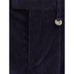 Blue Cotton PantsThe cotton corduroy Trousers by Burberry embody the authentic spirit of British elegance, reinterpreted with a modern sensibility. The relaxed cut with triple pleats and turn-up cuffs creates a refined, easy silhouette, while the hook, bu